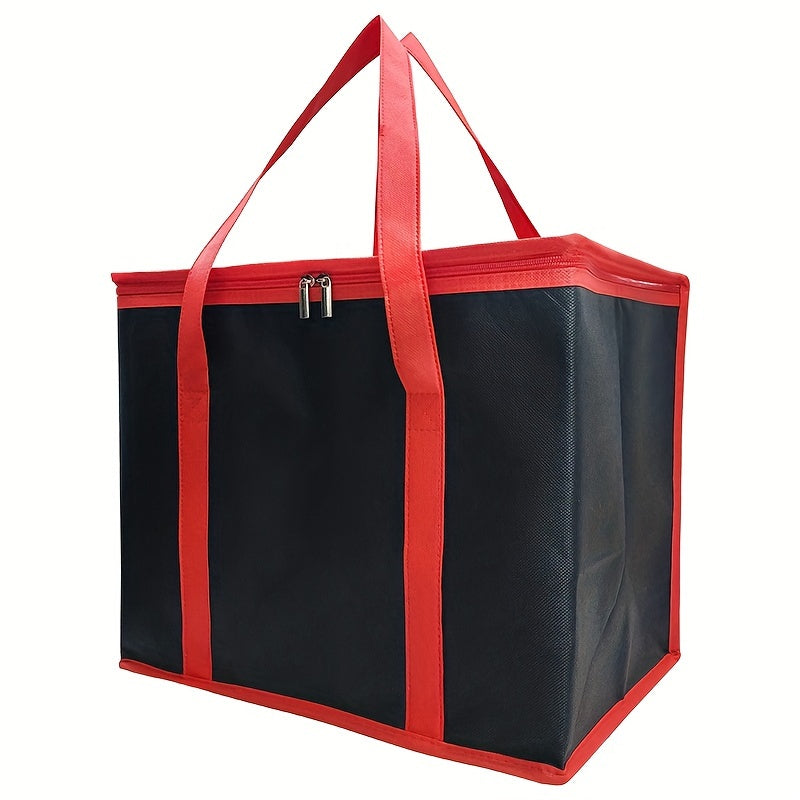 2 Pack XXL Cooler Bag And Insulated Grocery Bags For Food Delivery, Collapsible Cooler. Reusable Shopping Bags For Groceries With Zippered Top, Foldable, Heavy-Duty, Stands Upright