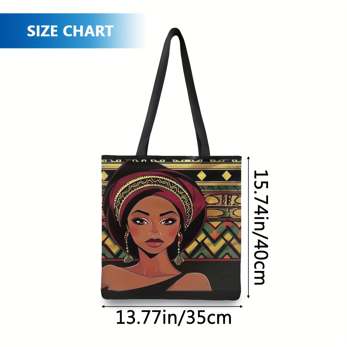 Vibrant African Print Women'S Shoulder Bag - Spacious & Durable, Ideal For Beach, Shopping & Groceries - Leak-Proof Polyester Tote With Wrist Strap, Perfect Gift For Her