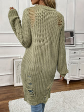 Load image into Gallery viewer, Solid Crew Neck Ripped Split Pullover Sweater - Soft Micro Elastic Acrylic Knit Fabric, Sexy Long Sleeve Design, Hand Washable, Perfect for Fall &amp; Winter Seasons - Womens Clothing
