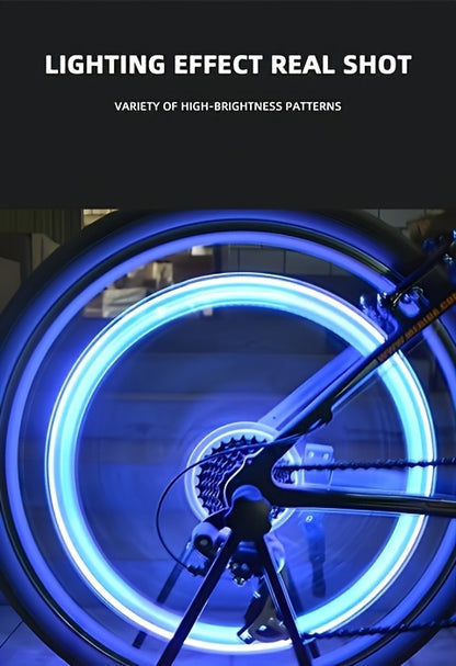 Cubidupi 4/8/16pcs Universal Fit LED Wheel Rim Lights, Plastic Material, Waterproof and Sun-Resistant, for Cars and Motorcycles, Blue and Green Breathing Fire Effect, Tire Valve Decoration