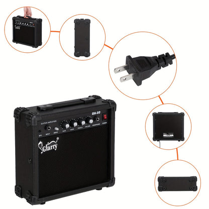 20W Electric Guitar Combo Amp - Compact, Portable, and Powerful GA-20 Amplifier for Beginners and Professionals - Ideal for Practice, Performance, and Recording
