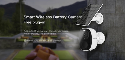 Security Camera Wireless Outdoor, 3MP Night Vision with Spotlight, Wire-Free Battery Solar Powered, Human Detection, with Solar Panel, PIR Human Detection, 2-Way Talk, IP65 Waterproof, SD Card/Cloud Storage, Security Cameras