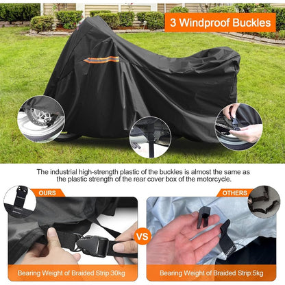 Comnova Motorcycle Cover 104 Inch 600D Universal Motorcycles Cover Waterproof with Lock-Holes All Season Large Motorbike Vehicle Scooter Cover for Harley Davidson Honda Suzuki Kawasaki Yamaha