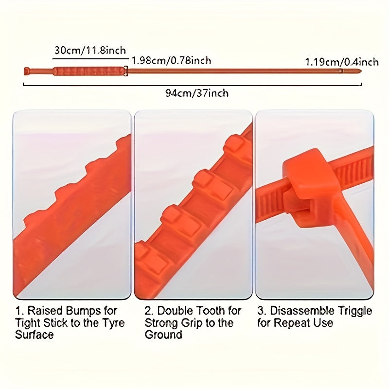 10pcs Set of Men'S Car Accessories PE Snow Chains, Quick 2-Second Disassembly, Emergency Anti-Skid Chains for Cars And Motorcycles, Strong Grip for Winter And Off-Road Traction - Easy to Install, Anti-Skid, Wear-Resistant And