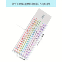 Load image into Gallery viewer, MageGee 75% Mechanical Gaming Keyboard With Blue Switch, LED Backlit Keyboard, 87 Keys Compact TKL Wired Computer Keyboard For Windows Laptop PC Gamer Gift For Birthday/Easter/Boy/Girlfriend
