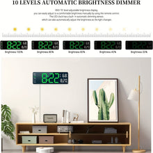 Load image into Gallery viewer, Large Screen Digital Wall Clock With Indoor Temperature Date Week Display, Desk Countdown Digital Timer, 13 Inch Nordic Simple Living Room 10-level Brightness Adjustment Auto Light Led Dual Alarm Clock With Remote Control (Bu
