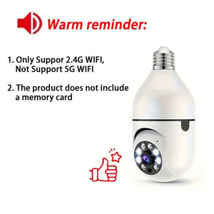 1pc Smart Light Bulb Security Camera, E27 Base, 360° Panoramic View, Motion Detection, Two-Way Audio, Indoor/Outdoor, Enhanced Home Safety