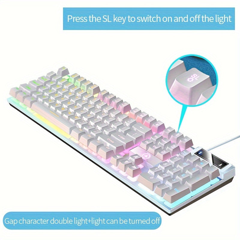 Universal Gaming Keyboard USB Wired Keyboard, Luminous Keyboard For Computer Laptop Notebook Easter Gift