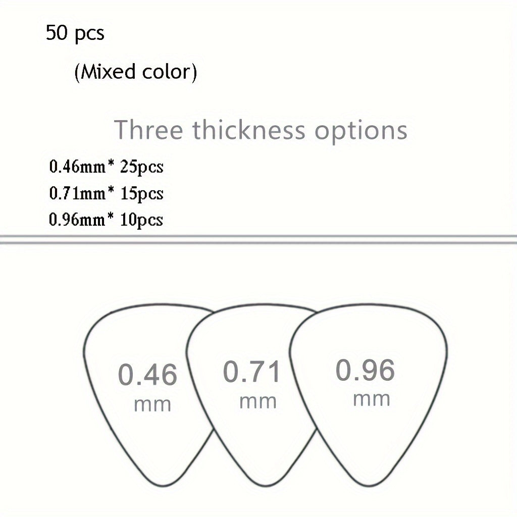 20pcs/50pcs/100pcs Premium Guitar Picks - Diverse Thicknesses for Versatile Playing Styles, Universally Compatible with Bass, Electric, and Acoustic Guitars, Thoughtful Gift Idea for Guitar Enthusiasts