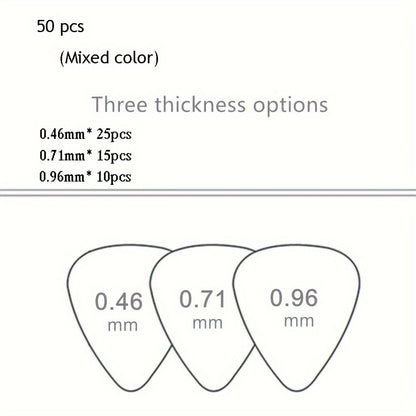 20pcs/50pcs/100pcs Premium Guitar Picks - Diverse Thicknesses for Versatile Playing Styles, Universally Compatible with Bass, Electric, and Acoustic Guitars, Thoughtful Gift Idea for Guitar Enthusiasts