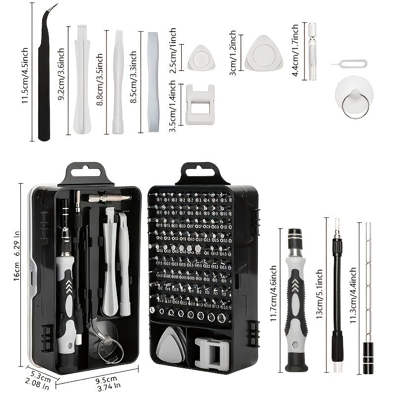 115 In 1 Computer Repair Kit Magnetic Precision Screwdriver Set Small Impact Screw Driver Set With Case For Smartphone, IPad, PC, Camera, Laptop, Glasses, Watch, Mini Pocket Tool Set