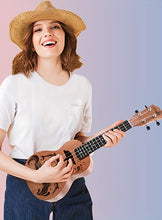 Load image into Gallery viewer, Amdini 21 inch Soprano Ukulele Sapele Small Hawaiian Guitar Set with Case Strap Tuner Picks Nylon Strings Primary Tutorial
