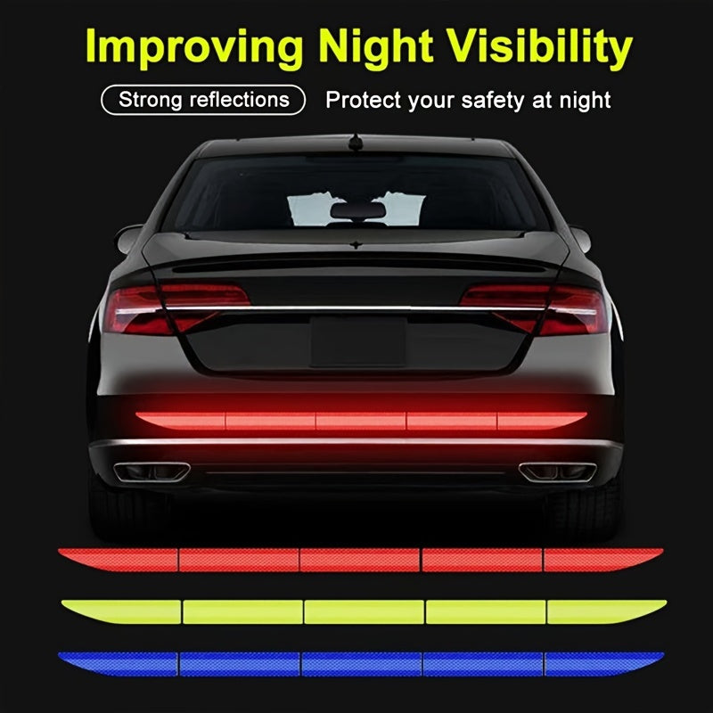 5pcs/set Car Reflective Sticker Warning Rear Safety Cover Anti-Collision Protection Sticker Rear Collision Prevention Warning Sticker Car Accessories