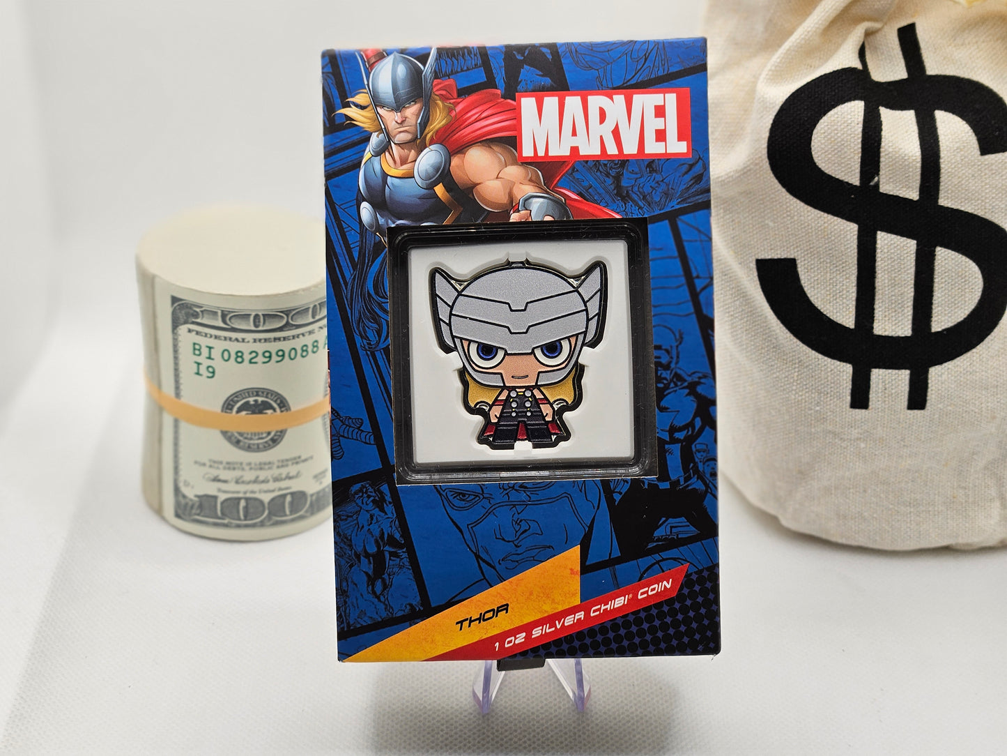 2023 Niue 2oz Proof Silver Chibi Thor in Collectors Box Marvel Silver Coins