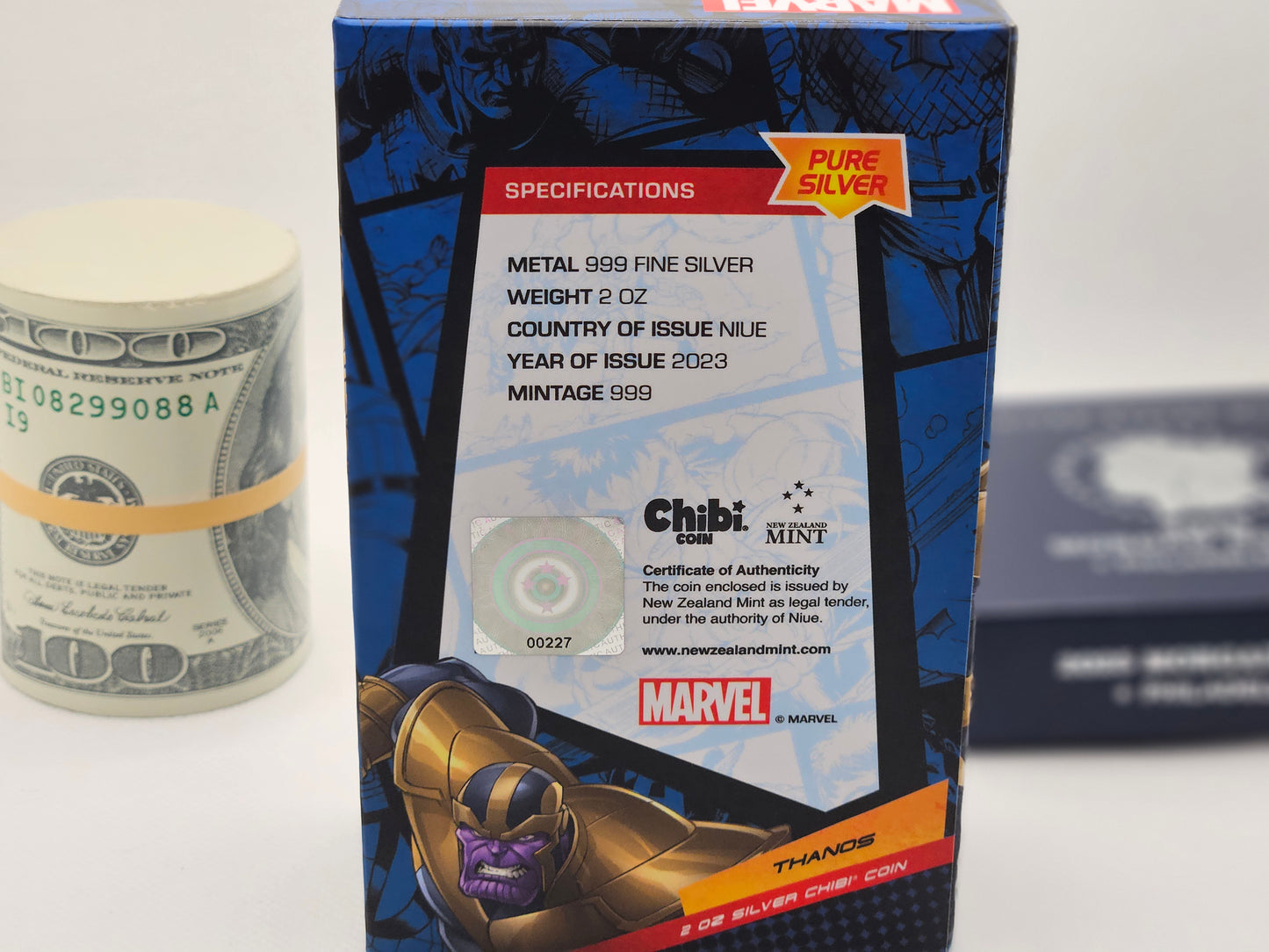 2023 Niue 2oz Proof Silver Chibi Thanos in Collectors Box Silver Coin