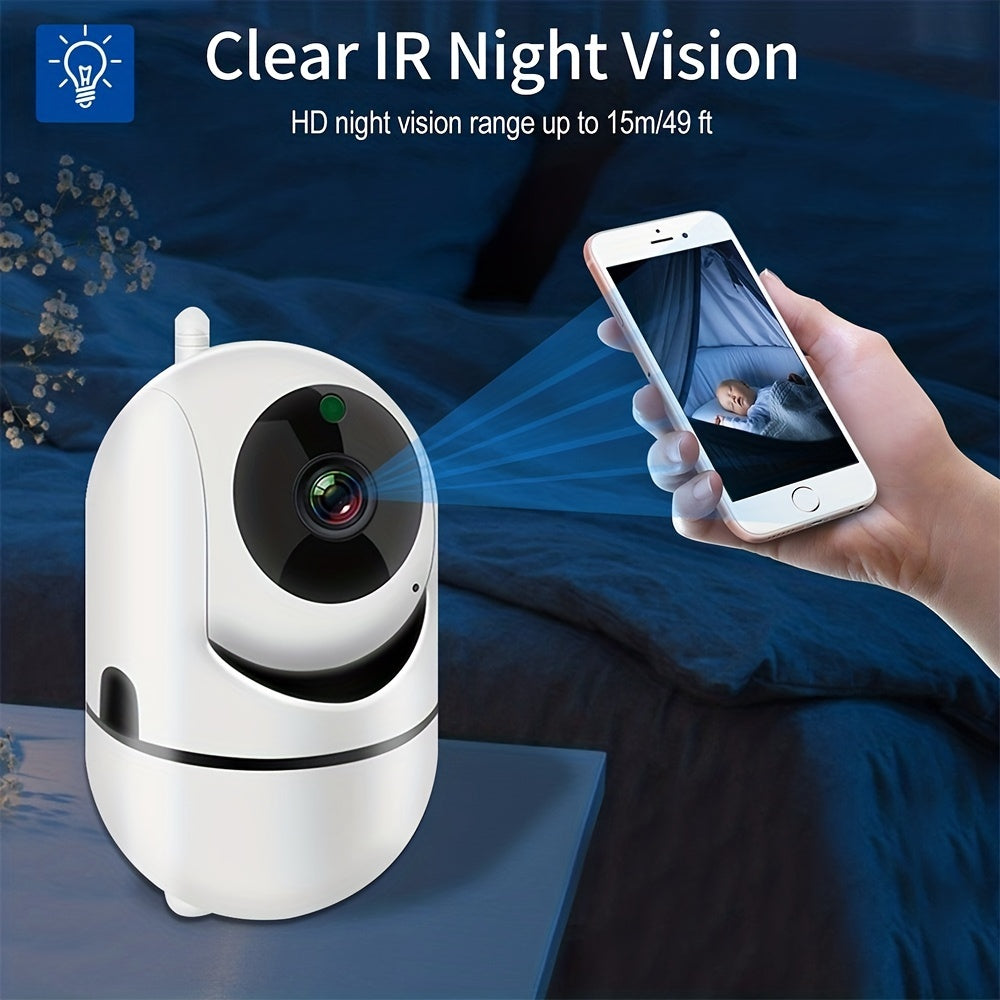 1pc High-definition Camera, 2.4G Wireless Wifi Security Home Camera, Baby And Pet Monitor, 1080P Wireless Automatic Tracking Monitor, Motion Detection And Tracking, Night Vision, Two-way Voice, High Security