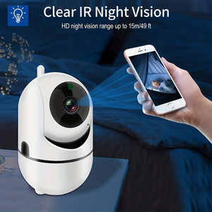 1pc High-definition Camera, 2.4G Wireless Wifi Security Home Camera, Baby And Pet Monitor, 1080P Wireless Automatic Tracking Monitor, Motion Detection And Tracking, Night Vision, Two-way Voice, High Security