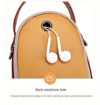 Mini Crossbody Cellphone Bag - High-Quality Genuine Leather, Fashionable Handbag for Women, Stylish Shoulder Bag with Adjustable Strap, Spacious Messenger Sac for Mobile Phones and Essentials - Designer Fashion Accessory