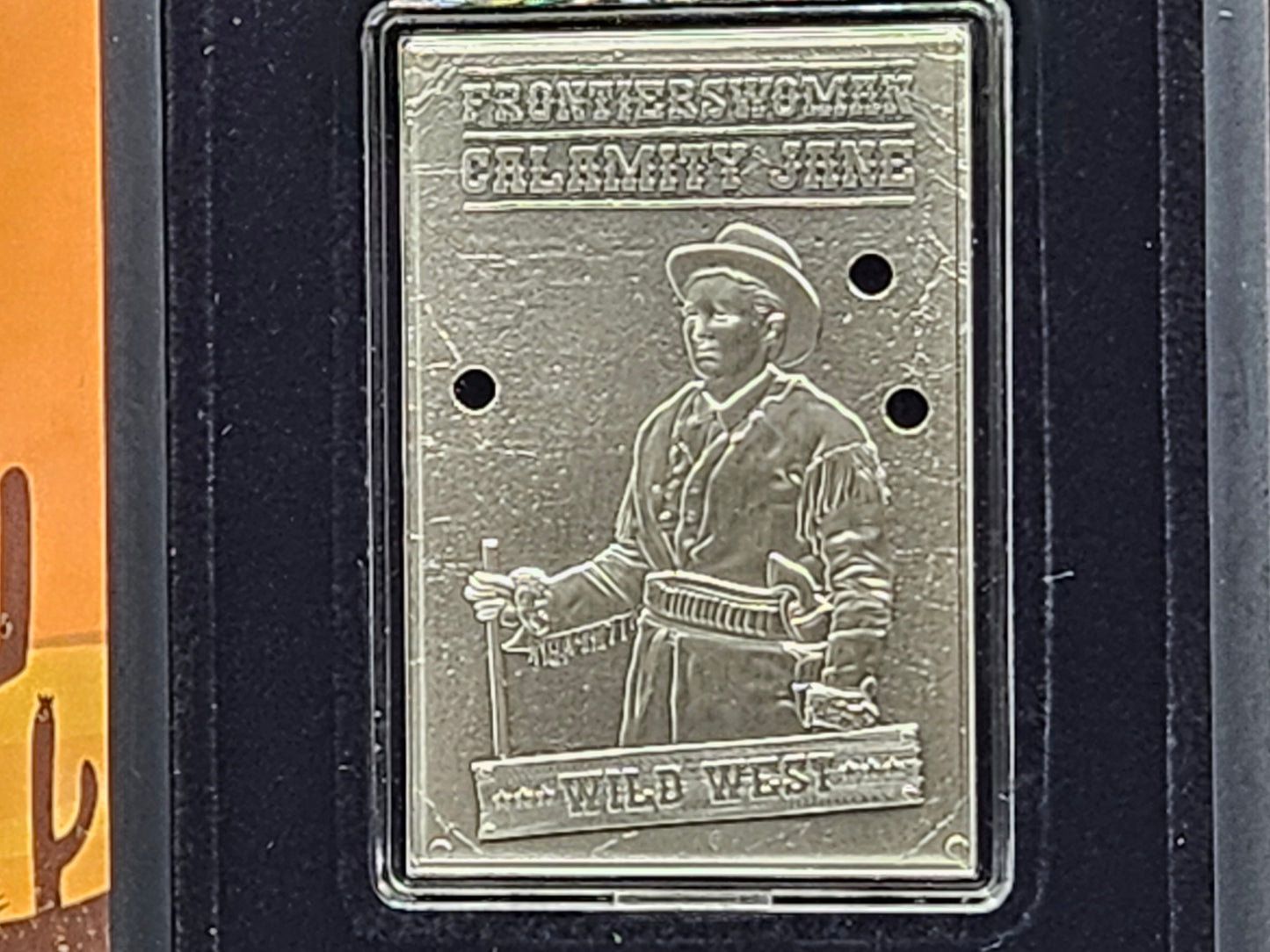 1oz Pure Silver Bar in Clear Card Assay .999 Calamity Jane Collectable Wild West Box