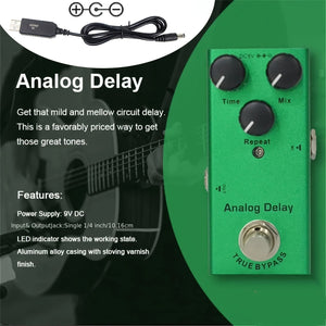 Electric Guitar Effect Mini Pedal Single Block Effect Classic Overload Metal Distortion Analog Delay Digital Delay DC 9V Eid Al-Adha Mubarak