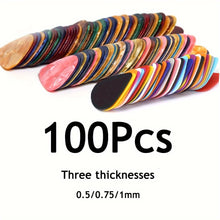 Load image into Gallery viewer, 20pcs/50pcs/100pcs Premium Guitar Picks - Diverse Thicknesses for Versatile Playing Styles, Universally Compatible with Bass, Electric, and Acoustic Guitars, Thoughtful Gift Idea for Guitar Enthusiasts
