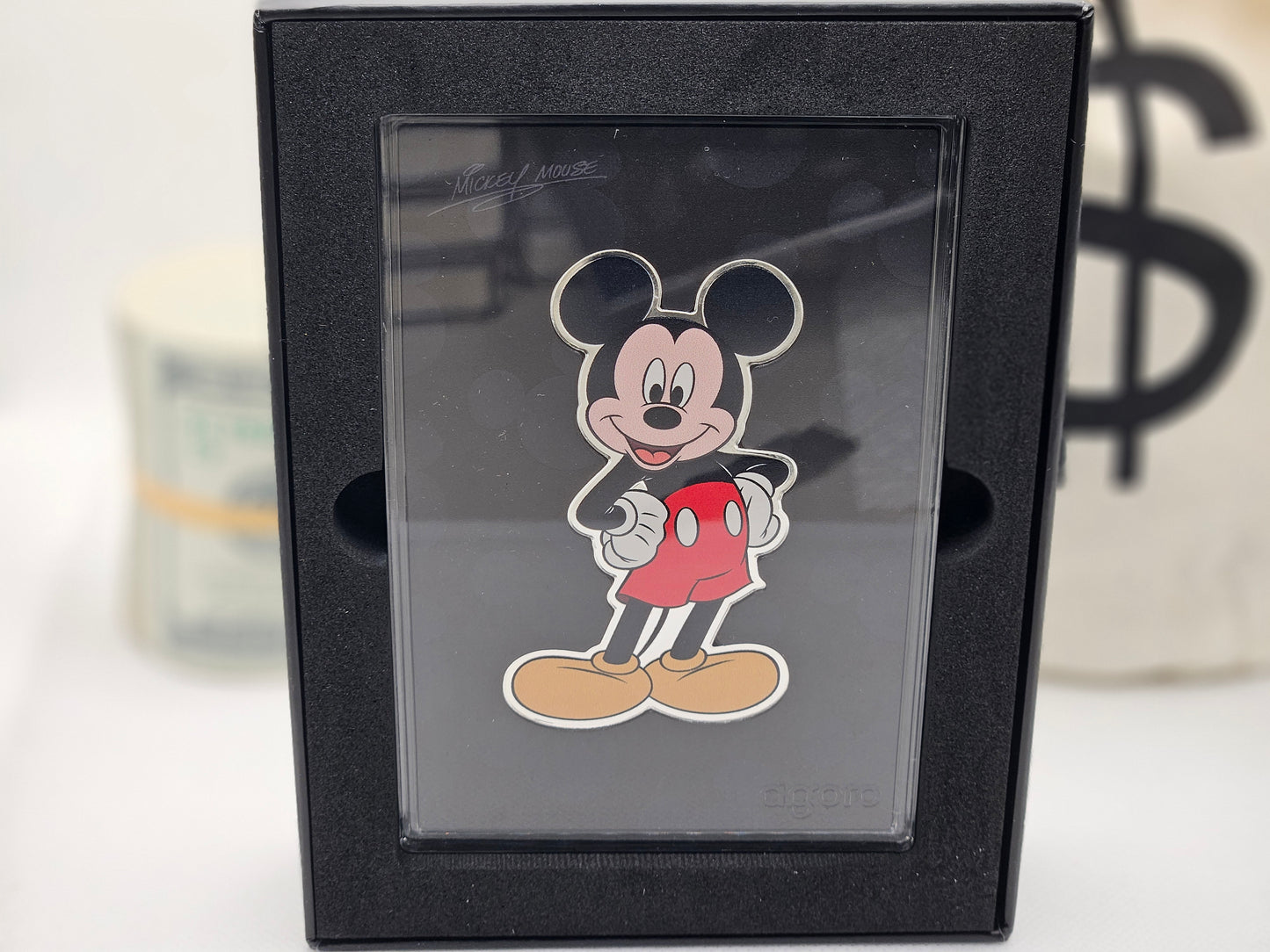 1oz Silver .999 Fine Silver Colored Mikey Mouse Silver in Collectors Case .999 Silver Coin