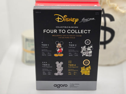 1oz Silver .999 Fine Silver Colored Mikey Mouse Silver in Collectors Case .999 Steamboat Mikey Mouse