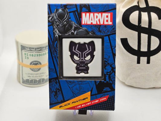2023 Niue 2oz Proof Silver Chibi Black Panther in Collectors Box Silver Coin