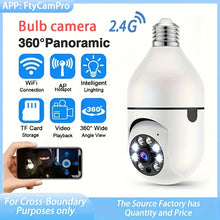 Load image into Gallery viewer, 1pc Smart Light Bulb Security Camera, E27 Base, 360° Panoramic View, Motion Detection, Two-Way Audio, Indoor/Outdoor, Enhanced Home Safety
