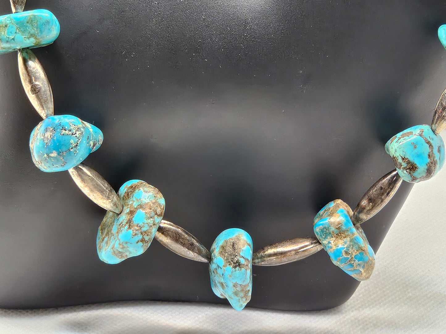 Zuni Tribe Native American Sterling Silver Jewelry with Medium Turquoise Stones