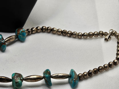 Zuni Tribe Native American Sterling Silver Jewelry with Medium Turquoise Stones