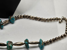 Load image into Gallery viewer, Navajo Native American Sterling Silver Jewelry with Medium Turquoise Stones
