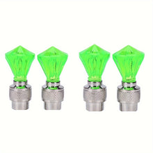 Load image into Gallery viewer, Cubidupi 4/8/16pcs Universal Fit LED Wheel Rim Lights, Plastic Material, Waterproof and Sun-Resistant, for Cars and Motorcycles, Blue and Green Breathing Fire Effect, Tire Valve Decoration
