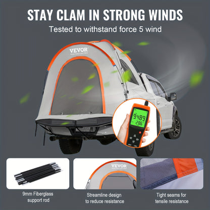 VEVOR Truck Bed Tent, Pickup Truck Tent With Rain Layer And Carry Bag, Waterproof Double Layer Truck Tent For Camping, Accommodate, For Camping Traveling Outdoor Activities