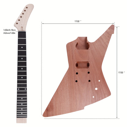AX Style DIY Electric Guitar Kits - Mahogany Body, Mahogany Neck and Ebony Fingerboard - Fully Components Included
