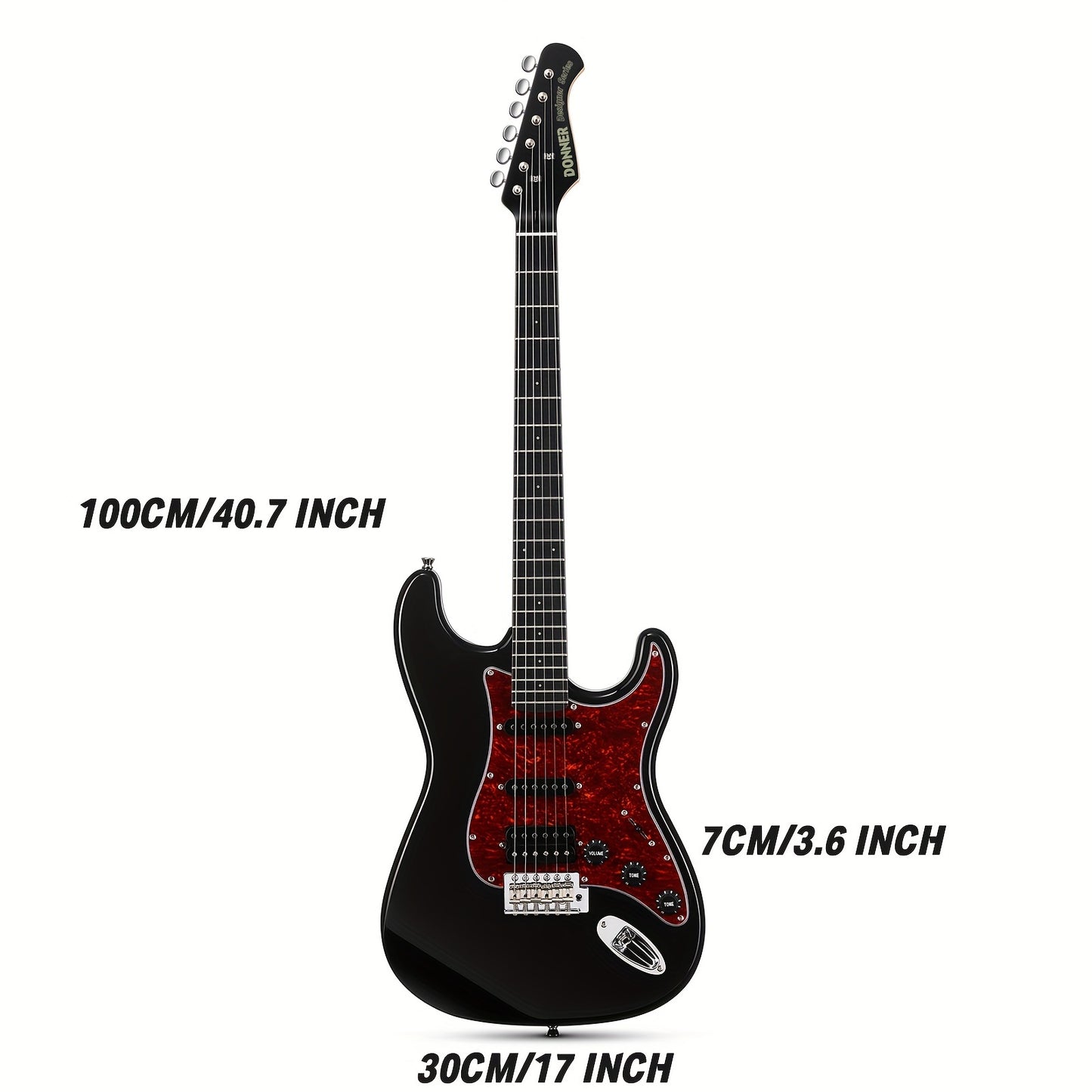 39-Inch Designer Series DST-200 Electric Guitar - Stylish Solid Body with Single Coil Split System, Premium Sound Quality, and Versatile Playability - Bonus Accessories Include Gig Bag, Cable, and Strap for Beginner, Intermed