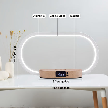 Advanced LED Desk Lamp with Wireless Charger, USB Port, and Multi-Functional Clock - Foldable, Adjustable, and Energy-Efficient - Perfect for Desktop, Bedroom, Bedside, Office, and Study