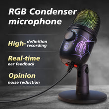 Load image into Gallery viewer, RGB Condenser Microphone with Noise Reduction - Perfect for Computer Dubbing, Live Streaming, and Gaming!

