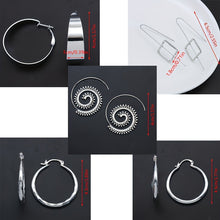 Load image into Gallery viewer, Silvery Big Textured Hoop Earrings Women&#39;s Jewelry Silver Plated Female Accessories 1Pair
