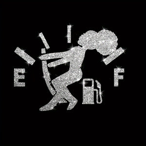 1pc Car Sticker Fuel Consumption Sticker Shiny Fuel Tank Cap Sticker Car Body Fuel Tank Cap Decorative Sticker Cartoon Reflective Personality Car Sticker