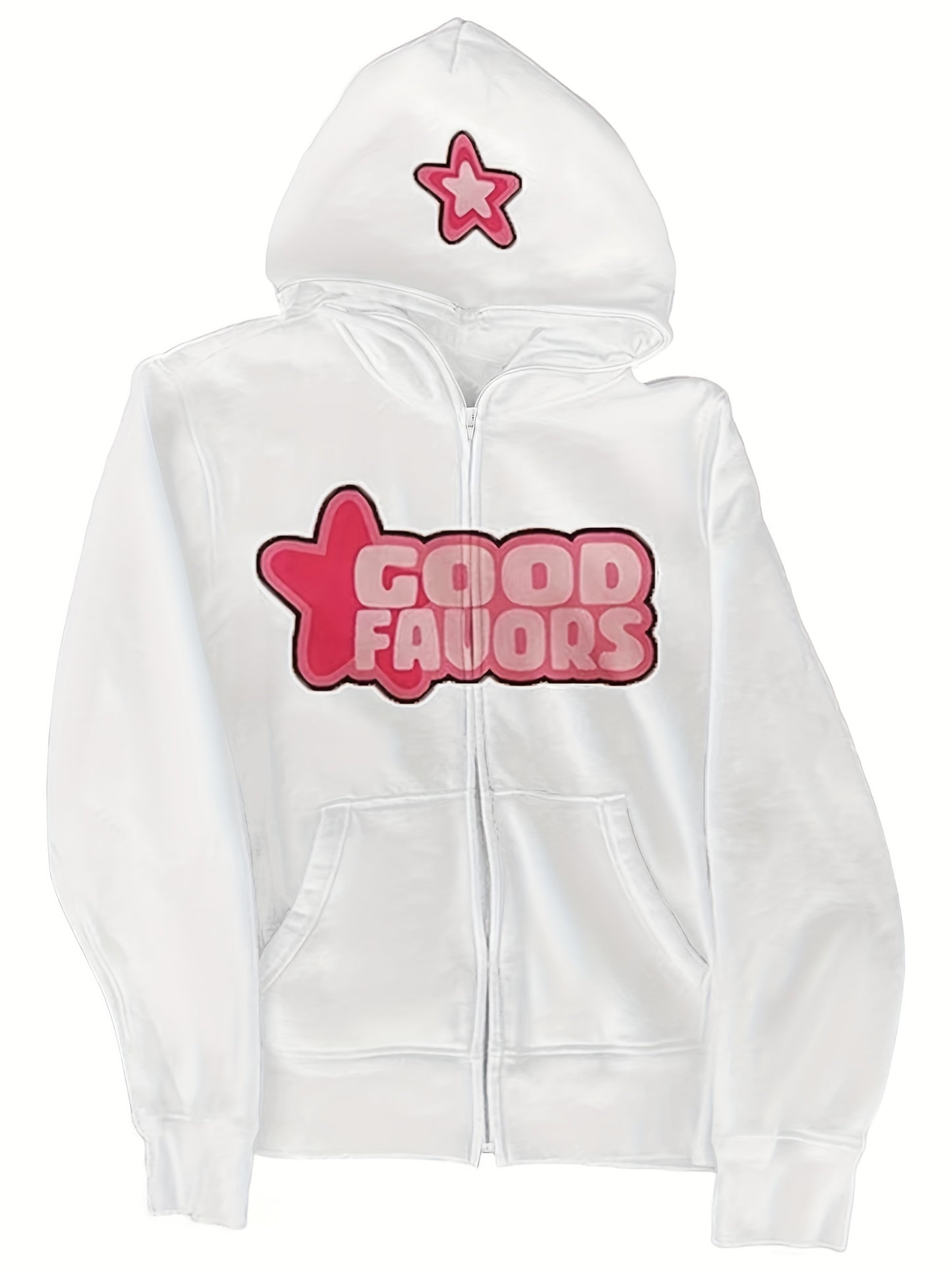 Trendy Womens Letter Print Hoodie - Full Zipper, Long Sleeve Casual Sweatshirt with Comfortable Pockets - Relaxed Fit, Soft & Stylish Womens Clothing