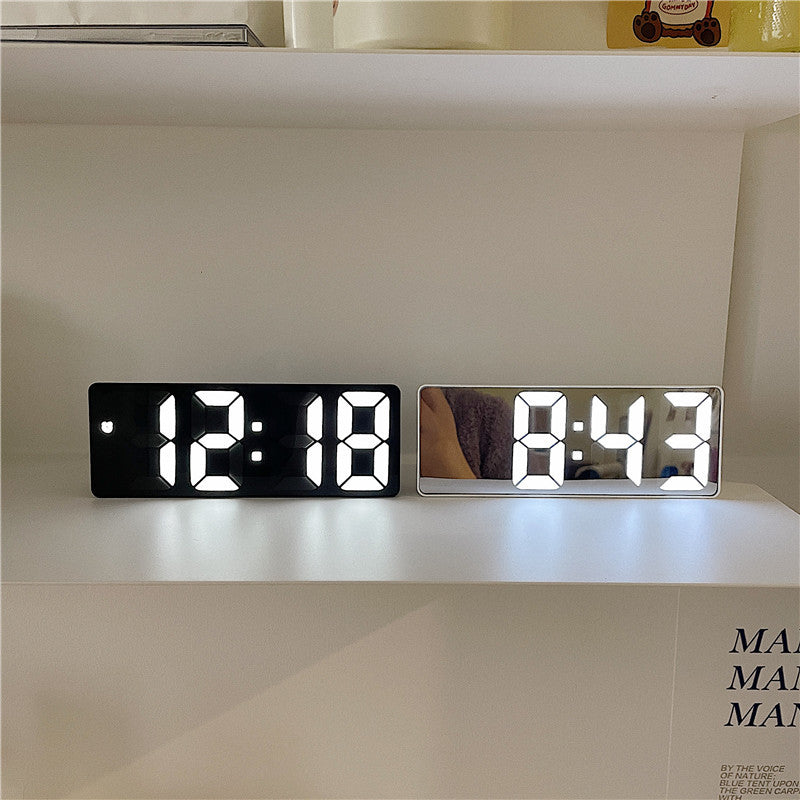 1pc Smart Voice-Controlled LED Desk Clock with Snooze Function - Silent Digital Alarm for Bedroom & Office Use