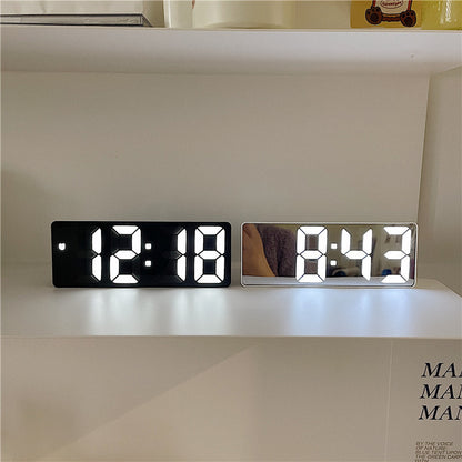 1pc Smart Voice-Controlled LED Desk Clock with Snooze Function - Silent Digital Alarm for Bedroom & Office Use