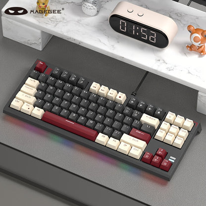 MageGee 75% Mechanical Gaming Keyboard With Blue Switch, LED Backlit Keyboard, 87 Keys Compact TKL Wired Computer Keyboard For Windows Laptop PC Gamer Gift For Birthday/Easter/Boy/Girlfriend