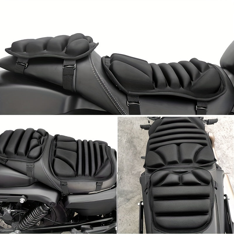 Universal Motorcycle Seat Cushion Cover - Premium Lycra Fabric, Breathable, Shock-Absorbing, Non-Inflatable - Compatible with Most Motorcycles, Front and Rear Seat, Comfort and Support Accessory