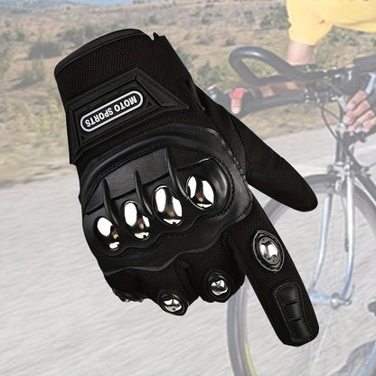 A Pair Of Durable Touch -screen Motorcycles And Electric Bicycle Gloves, With Stainless Steel Protection -not Water Washing Polyester Fiber, Outdoor Leisure
