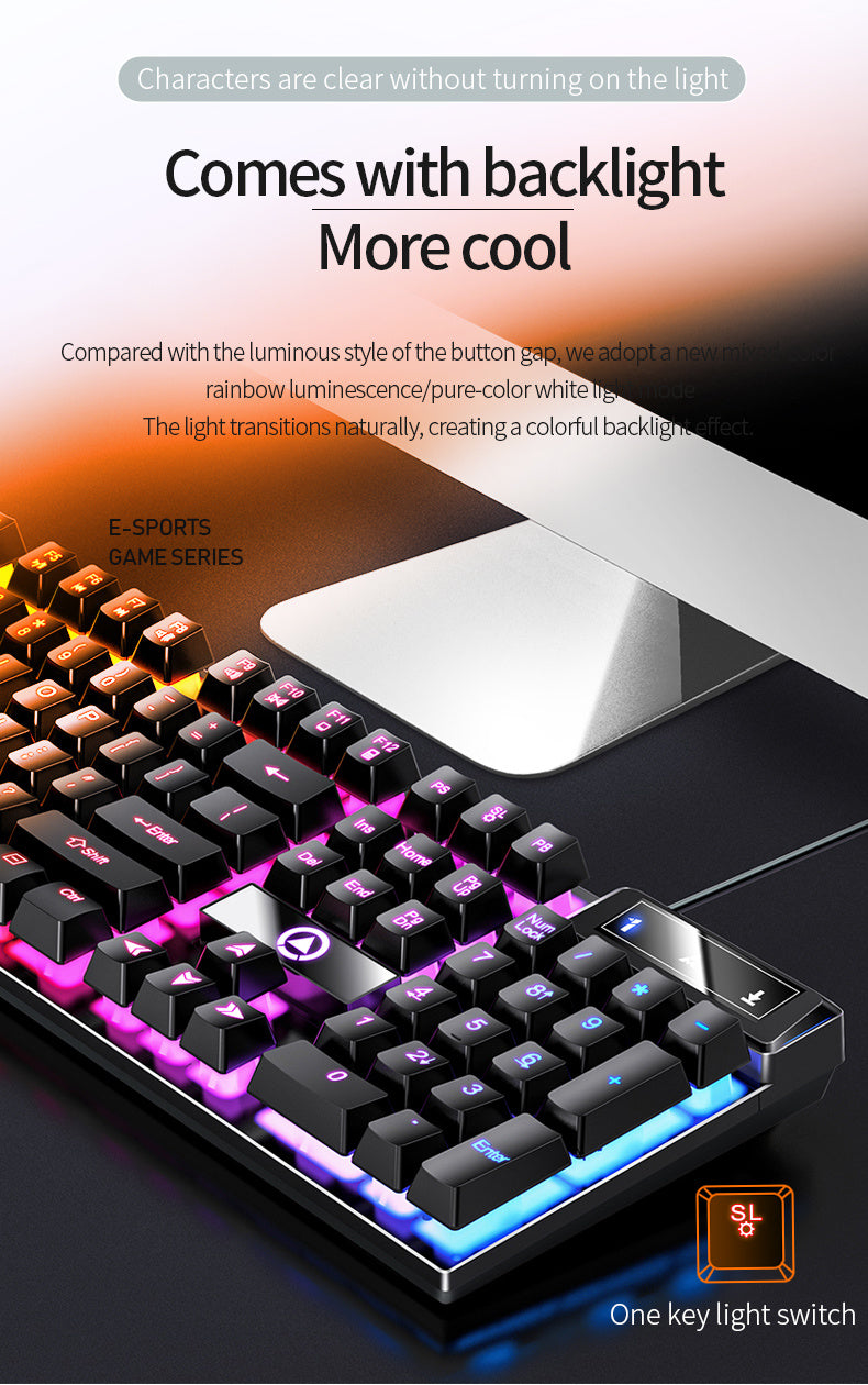 Universal Gaming Keyboard USB Wired Keyboard, Luminous Keyboard For Computer Laptop Notebook Easter Gift