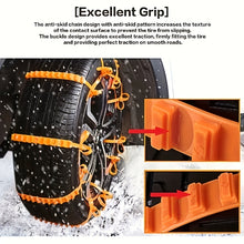 Load image into Gallery viewer, 10pcs Set of Men'S Car Accessories PE Snow Chains, Quick 2-Second Disassembly, Emergency Anti-Skid Chains for Cars And Motorcycles, Strong Grip for Winter And Off-Road Traction - Easy to Install, Anti-Skid, Wear-Resistant And
