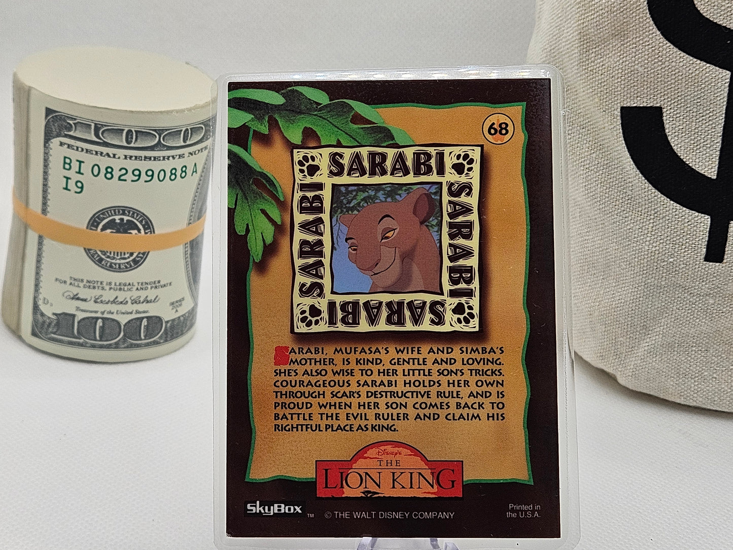 1 Grain Pure Silver Bar in Premium Card Assay .999 Disney Collectable Card Sarabi