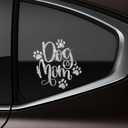 1pc Shiny Car Sticker - Cute Dog Mom Design, Warm Cartoon Love Pet Sticker for Car Body, Laptop, Window Decoration